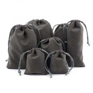 suede drawstring bag